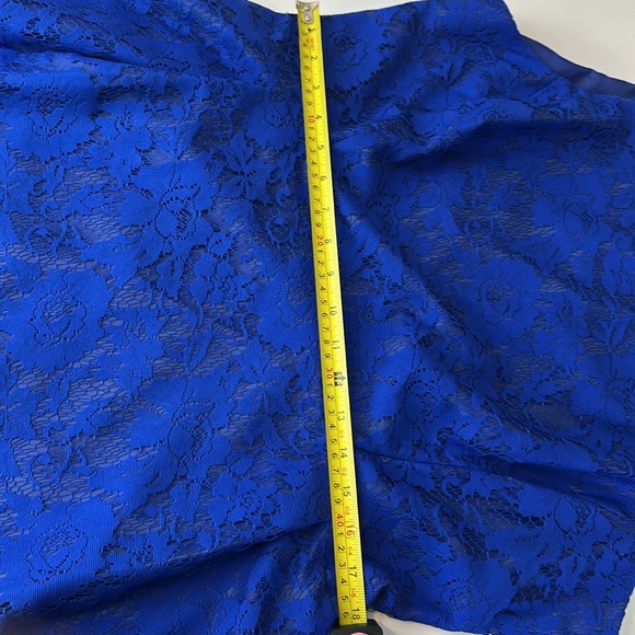 Sleeveless fit flare midi lace Blue Party cocktail Dress whimsy cottage core - Picture 9 of 11